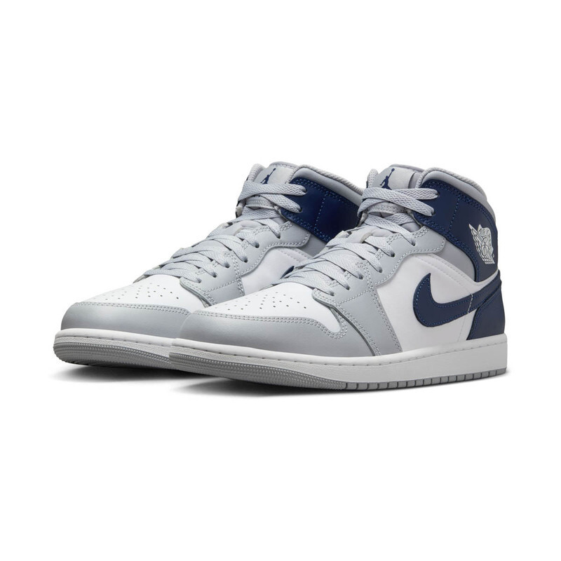 MENS AIR JORDAN 1 MID_WHITE/MIDNIGHT NAVY-WOLF GREY DQ8426-104  