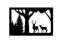 Buck and Doe Wildlife Metal Wall Art- Made in America