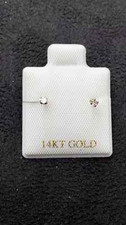 14 KT Yellow Gold Stud Earrings Screw Back pierced 2MM