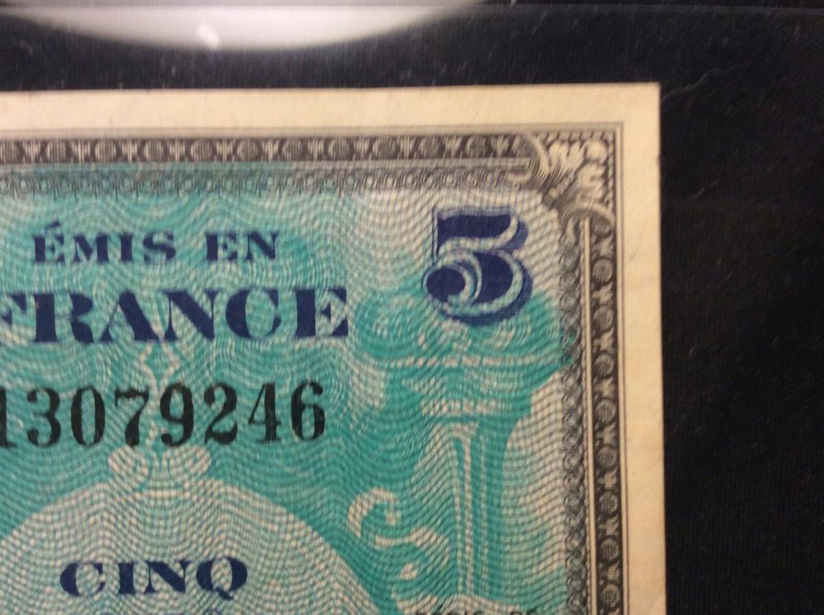 1944 FRANCE 5 FRANCS,WWII,MILTARY CURRENCY,BU,**RARE**GEM | eBay