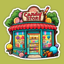 Candy Store Sweets Confections Fantasy Style 3" Vinyl Sticker