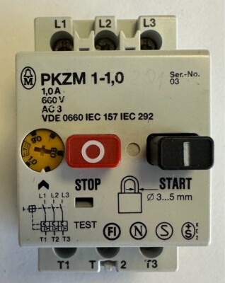Moeller Motorschutzschalter / 0,6A...1,0A / PKZM 1-1,0 / Ser.-No. 03
