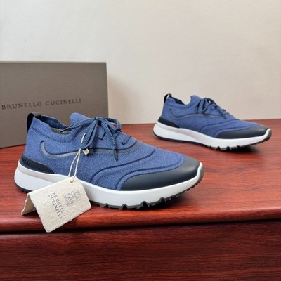Brunello Cucinelli Men's Knit Sneakers   Men's Size 42