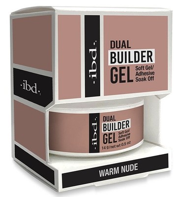 IBD Soft Gel Dual Builder Gel / Adhesive Soak Off - Warm Nude (0.5oz)