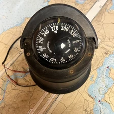 RITCHIE NAVIGATION Deck-Mount Voyager Compass, PowerDamp Flat Dial, Black