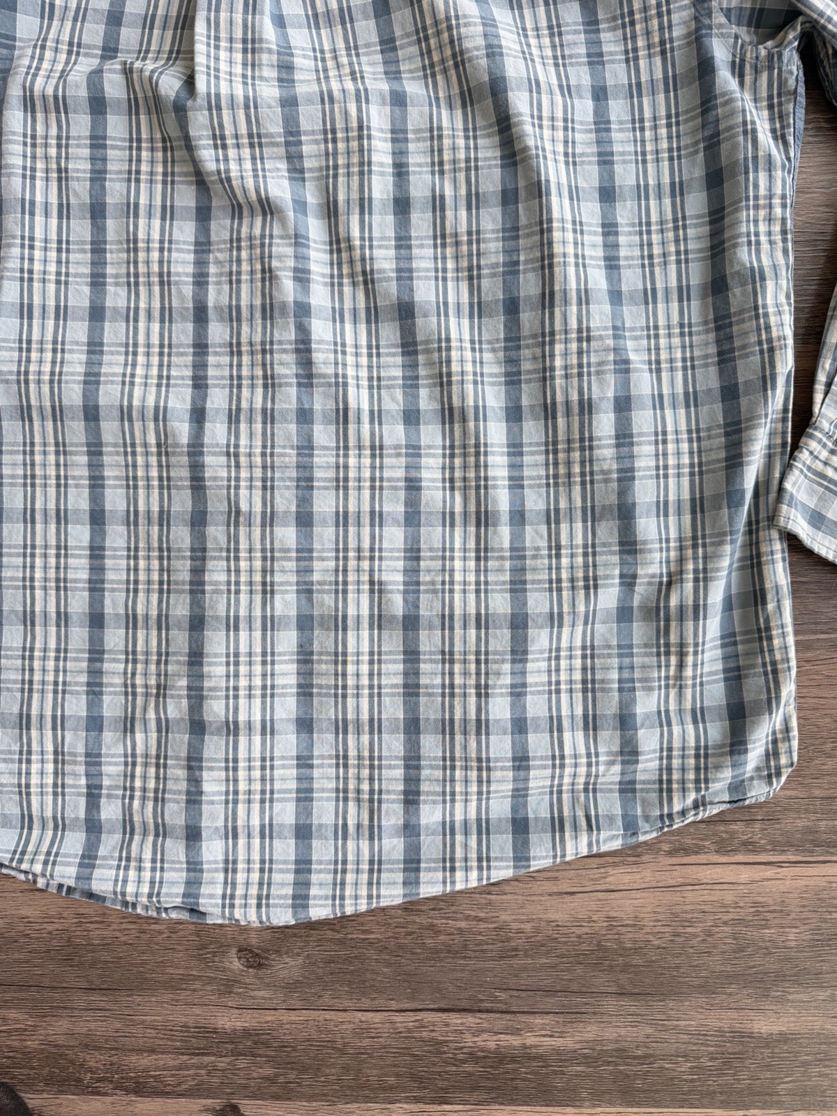 Timberland Mens Button-Up Shirt Blue White Plaid Long Sleeve Pocket Cotton XL thumbnail 10
