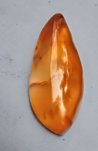 Golden Amber Natural Agate Large Leaf Shaped Cabochon 56mm X 23mm X 5mm L@@K!!!