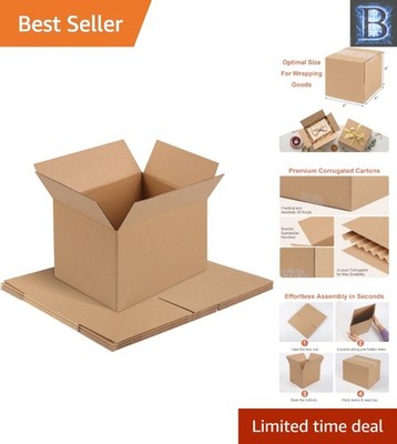 Efficient Assembly 4x4x4 Inch Brown Cardboard Boxes - 4-Pack for Storage Needs
