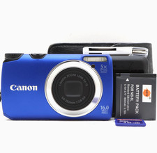 Canon PowerShot A3300 IS 16.0MP Compact Digital Camera Blue Tested Full Kit VGC