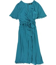 Ralph Lauren Womens Solid Midi Dress, teal, 8