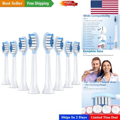 Replacement Heads for Philips Sonicare - Soft Bristle & Tongue Cleaner, 8-Pack