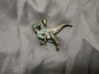Dinosaur Pendant, Brass And Brushed Blue, 35mm — photo 2