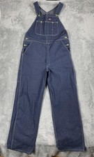 Dickies Bib Overalls Mens 39x33 Blue Denim Workwear Carpenter Utility Pockets