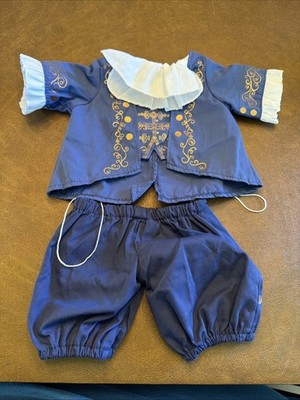 Build A Bear Disney Beauty And Beast Prince Outfit Blue Pants Top w/ Ruffle