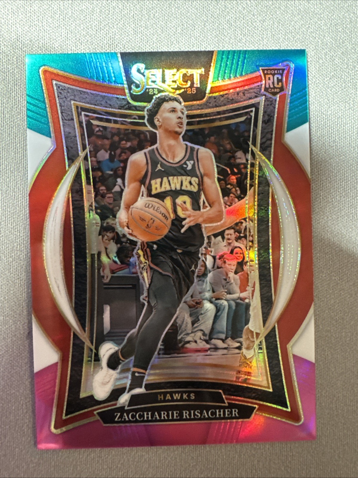2024-25 Select Concourse Zaccharie Risacher #86 Teal/White/Pink Prizm /49 RC