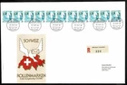 SG57 SWITZERLAND 1987 Registered FDC definitive issue 25c strip of 11