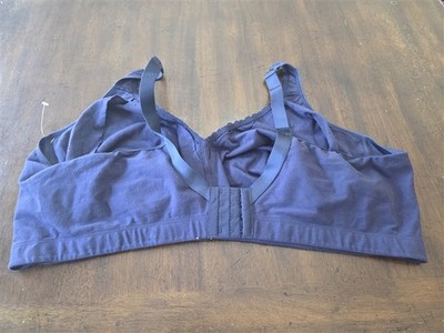 T① NWOT Catherine's 54DD Wirefree Cotton Back Hook Leisure Blue Bra