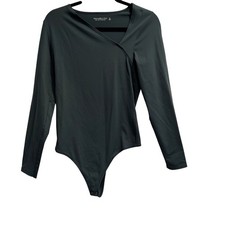 Abercrombie Soft AF Long Sleeve Bodysuit Dark Green M Indie Earthy Granola Y2K