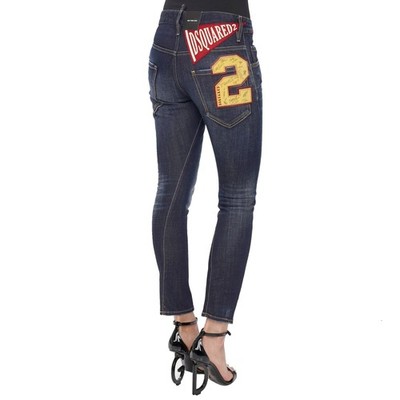 DSQUARED2 SEXY TWIST JEAN Logo Patch Denim Jeans Blue IT 42 S