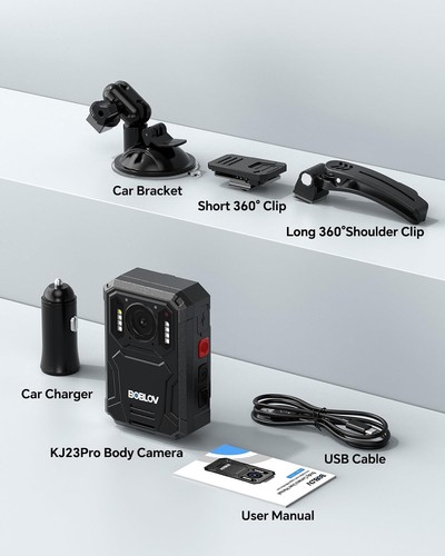 BOBLOV KJ23Pro 2K Body Camera, 128GB Body Worn Camera with Night Vision, 4000mAh - Picture 9 of 9