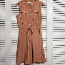 Nine West Apricot Terracotta Shirt Dress Women's Size Small