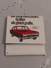 Streichholzheftchen, Ford - Escort, Motoren, Knüppelschaltung, Autohaus, 7238...