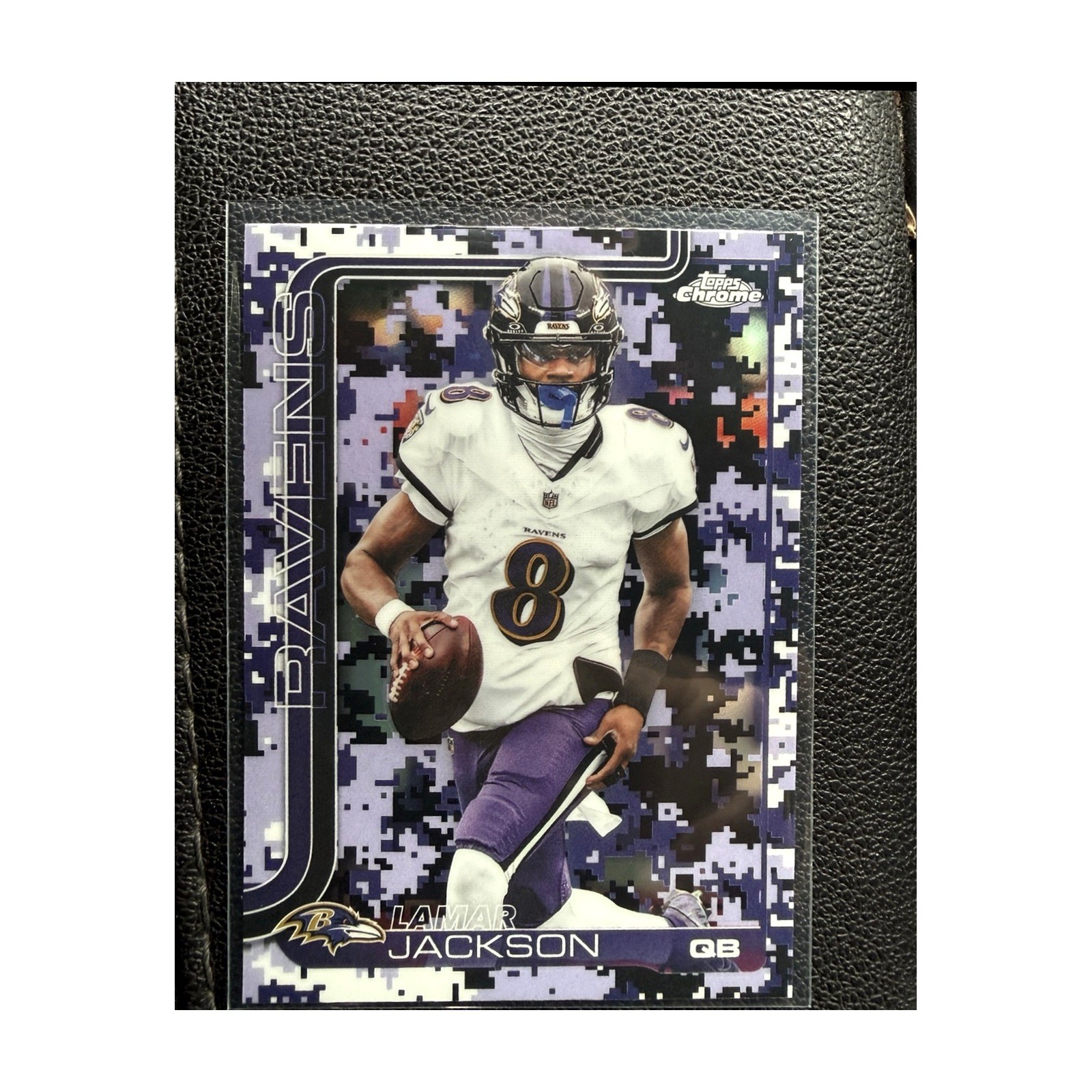 2025 Topps Chrome Lamar Jackson Team Camo Variation SP #24