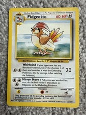 BASE SET 22/102 PIDGEOTTO RARE POKEMON CARD