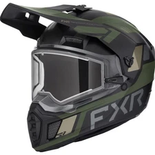 FXR Clutch X Helmet w/ Electric Shield Heated Light Quick-Release Black/Army