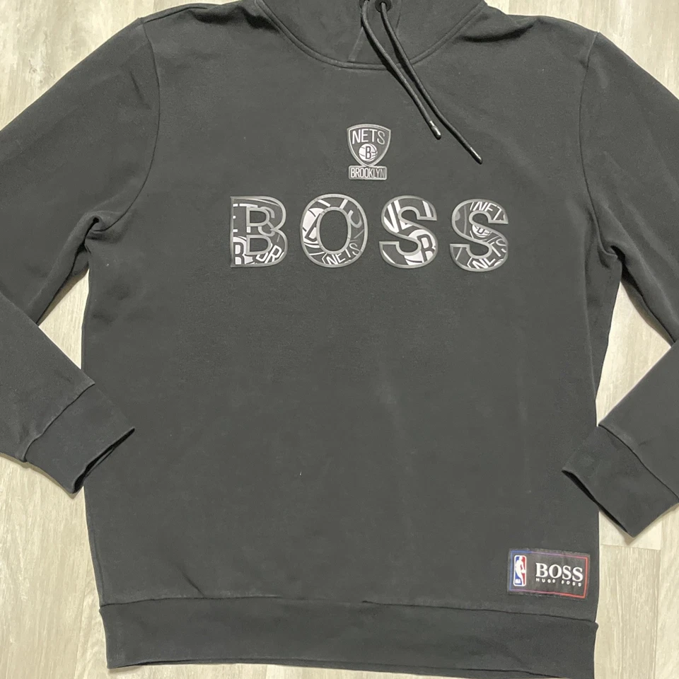 Sudadera con capucha negra Hugo Boss x Brooklyn Nets talla XL para hombre Foto 3 de 4