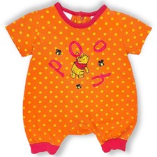 Vintage Disney Winnie the Pooh Y2K Orange Polka Dot Romper Outfit 3m / 6m