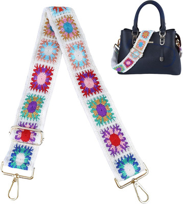 Purse Strap, Adjustable Embroidery Flower 2 Inch Wide Purse Straps Replacement C