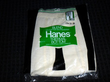 NOS Vtg 1977 Hanes Thermal Underwear Ankle Pants Bottoms Sz M 50/50 poly cotton