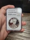 1996-P $1 PROOF AMERICAN SILVER EAGLE, 1 OZ .999 NGC PF-70 ULTRA CAMEO!