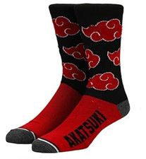 Naruto Akatsuki Clouds Anime Crew Socks NEW