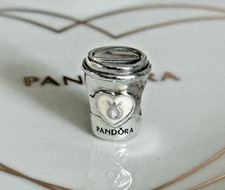 New Genuine Authentic Pandora Silver 'Take a Break' Coffee Cup Charm 797185EN160