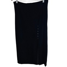 Another Thyme Vintage Velvet Skirt Womens Size 12 Black 90s Maxi Whimysgoth
