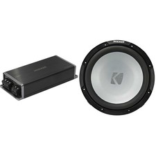 Kicker Marine KPX500.1 Powersports Amp  12" Free Air 4 Ohm Subwoofer Audio U...