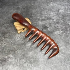 Massage Comb Large Green Sandalwood Drop Shape Scalp Wide Tooth Health Head Meri