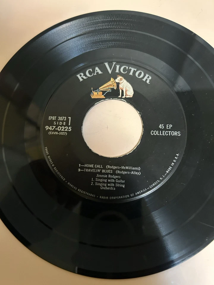 JIMMIE RODGERS: Travellin' Blues RCA 7" 45 RPM 8 songs 2 record set Listen Video - Image 3 of 4