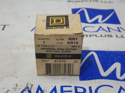 Square D 9001 KR-1U Pushbutton with Guard Ser H Type 4,13