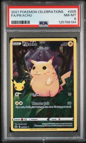 2021 POKEMON CELEBRATIONS #005 FULL ART/PIKACHU PSA 8