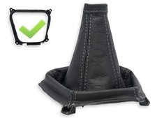 SCHALTMANSCHETTE FUR HYUNDAI TUCSON 2004-2009 6-gang LEDER NAHT GRAU RAHMEN