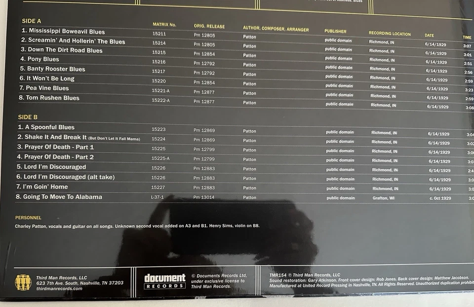Charley Patton Complete Recorded Works Chronological Order Vol.1-4 New - Image 2 of 4