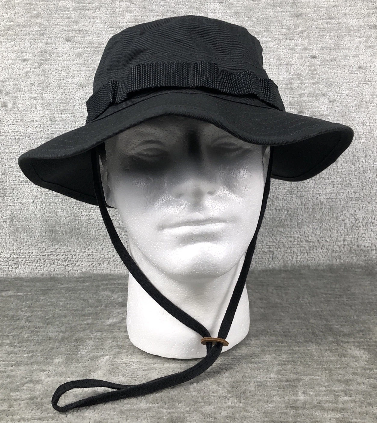 Highland Tactical Gray Bucket Boonie Hat with Adjustable Chin Strap