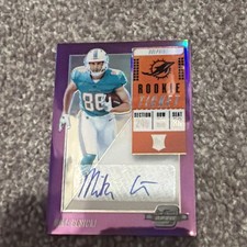 Mike Gesicki 2018 Panini Contenders Optic Purple Prizm Rookie Ticket Rc Auto /99
