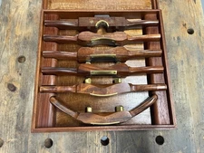 Harris Tools Travisher Spoke Shave Inshave Set with Case Vintage Draw Knife