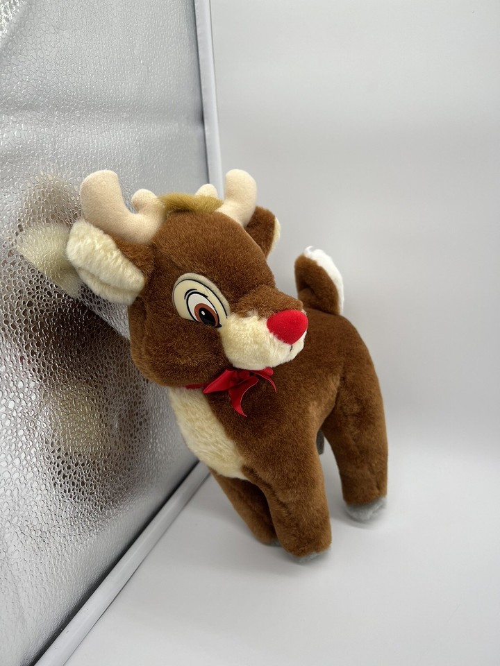 10” Rudolph Plush Christmas Holiday Reindeer Red Nose Deer Stuffed