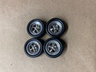 CHROME Street Start Style Rims & FLAME Pattern Tread Tires Set 1/25 Model Car — photo 1