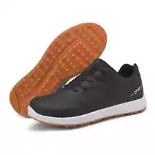 Waterproof Men's Leather Golf Shoe Non-slip Spikeless Golf Training Lace-up Shoe